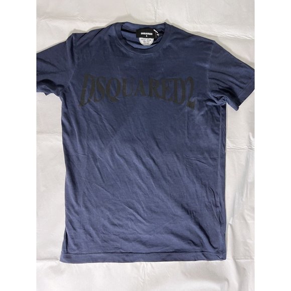 DSQUARED2 Men's Blue/Black Logo T-Shirt Size S S74GD2852S21600524 NWT Muscle Fit - Picture 3 of 16